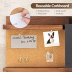 Key Holder for Wall Mount with Mail Organizer, Farmhouse Key Holder for Wall with Shelf, Chalkboard&Corkboard, Entryway Organizer 11 Metal Hooks, Decorative Natural Pine Wood, 14.6*11.1*3.3”, A-Brown - Image 4