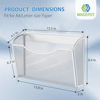 MINDEPOT Wall File Organizer, Hanging Wall File Holder, 6 Pack, Silver - Image 2