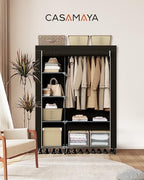 CASAMAYA Portable Closet, 48 Inch Large Capacity Wardrobe Closet, Clothes Storage Organizer with Shelves and Hanging Rod, Easy to Assembly, Black PCT221B01 - Image 2