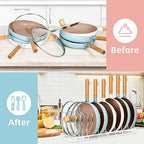 ROOHUA Pot and Pan Lid Organizer Rack for Under Cabinet, 12"-23" Expandable - Image 3