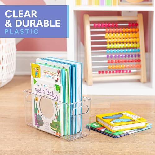 Plastic Food Storage 6 Pack Clear Container Bin with Handles for Organizing Kitchen, Pantry, Refrigerator, Freezer, Pantry, Cabinet, Closet, Bathroom. 10”x4”x5” - Image 6