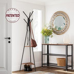 VASAGLE Coat Rack Freestanding, Hall Tree with 2 Shelves - Image 2