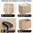 ICERZCZ Storage Baskets for Organizing & Shelves, Woven Cotton Rope Organization Bins for Dog Toys, Clothes, Books, Nursery Organizer, 15"Lx11''Wx9.5''H, (4 Packs) Brown - Image 7