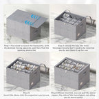 Shoe Organizer for Closet, 2 Pack Foldable Shoe Storage Box with Clear Cover and Adjustable Dividers, Stackable Storage Bins for Boots, Fits up to 32 Pairs (Grey, 19.7 × 15.7 × 12.6 in) - Image 4