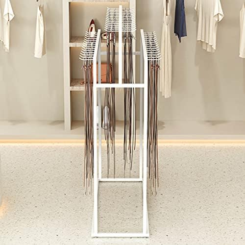 Metal Freestanding Belt Display Holder Organizer, Decorative Retail Store Double Sided Center Island Display Holder Tie Rack, Multifunctional Shawl Wallet and Scarves Rack Jewelry Organizer by Unknown