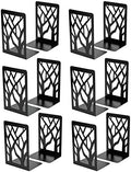MaxGear Book Ends Tree Design Modern Bookends for Shelves, Non-Skid Bookend, Heavy Duty Metal Book Stopper for Books/CDs, Decorative Book Shelf Home, 7 x 4.7 x 3.5”, Black (6 Pair/12 Pieces, Large) by MaxGear
