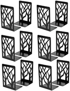 MaxGear Book Ends Tree Design Modern Bookends for Shelves, Non-Skid Bookend, Heavy Duty Metal Book Stopper for Books/CDs, Decorative Book Shelf Home, 7 x 4.7 x 3.5”, Black (6 Pair/12 Pieces, Large) by MaxGear