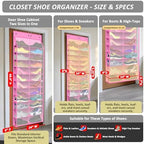 Kotkn 24-Pair Over Door Shoe Organizer for Family & Kids, Double Sided | Hanging Storage for Sneakers, Boots, Toys & Room OrganizationRose Quartz - Image 2