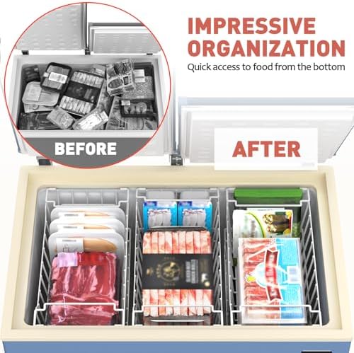 Goovilla Freezer Organizer Bins for 5-7 Cu.FT Chest Freezer, 4 Pack White - Image 4