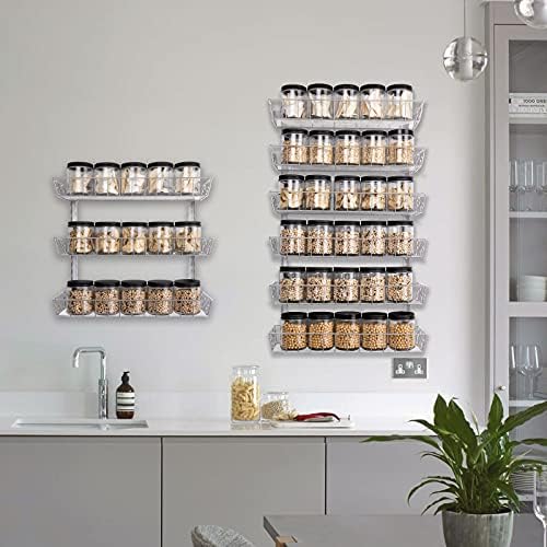 SWOMMOLY Wall Mount Spice Rack Organizer, 9-Tier Adjustable Dual-Use Shelf - Image 2