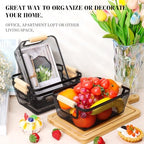 6 Pack Black Wire Basket with Wooden Handle, Storage Bins for Pantry - Image 3