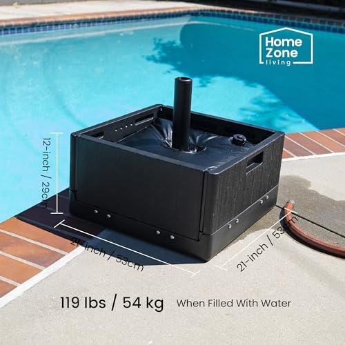 Home Zone Living 119lbs 21" Square Heavy Duty Planter Umbrella Base, 11 Ft - Image 4
