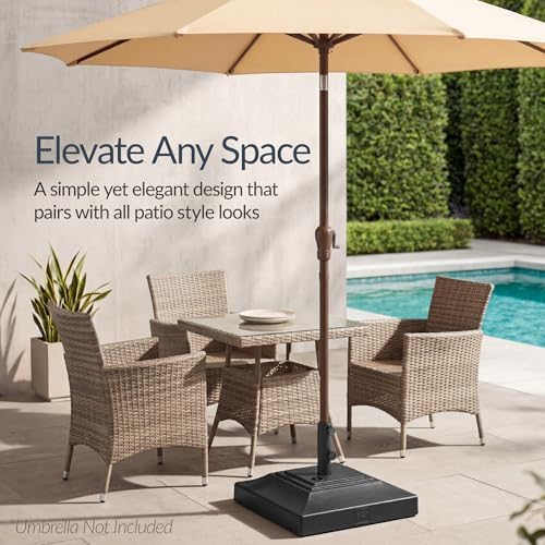 Best Choice Products Fillable Umbrella Base Stand Pyramid Design Plastic Patio Umbrella Base Stand, Pole Holder for Outdoor, Lawn w/ 55lbs Weight Capacity, Adjustment Knob - Black - Image 5