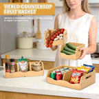 Bamboo Potato Onion Storage Bins, 3 Tier Stackable Produce Basket - Image 6