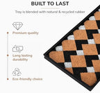 Anji Mountain Heavy Duty Waterproof Rubber Shoe Storage Mat Organizer/Boot Storage Multi Use for Entryway with Coir, Tan and Ivory Insert, Fits 2 Pair (24.5" Wide) - Image 3