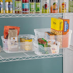 Sterilite Large Open Bin, Clear Plastic Organizing Container, 12-Pack - Image 5