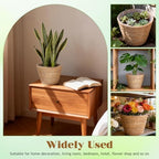 IMIKEYA 2-Pack Seagrass Plant Baskets with Plastic Liners, 9 Inch - Image 3
