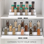 SIMPLEMADE 3-Tier Spice Rack Organizer - Versatile Storage Shelf for Kitchen, Bathroom, Bedroom & Office, Set of 2, Expandable White - Image 2