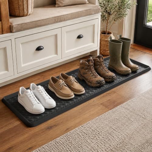 Extra Large Boot Trays - Heavy-Duty Rubber Mat with Raised Edges, Waterproof Shoe Mat Tray for Indoor & Outdoor, Multi-Purpose Catch-All Trays/Floor Protector, 47.25" x 15.75" - Image 2