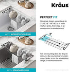 Kraus Multipurpose Stainless Steel Kitchen Sink Large Drying Rack, Sponge Holder, Sink Caddy with Towel Bar, Expandable 15 7/8 in. to 18 7/8 in., KCD-2 - Image 4