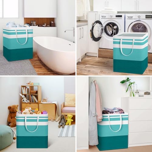 HomeHacks 2 Pack Large Laundry Baskets, Laundry Hampers Bags (Green 100Lx2) - Image 6