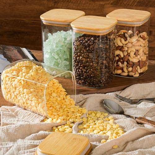 D2scrma 37oz/1.2Qt/1100ml Square Glass Storage Containers with Lids 6-Pack - Image 6