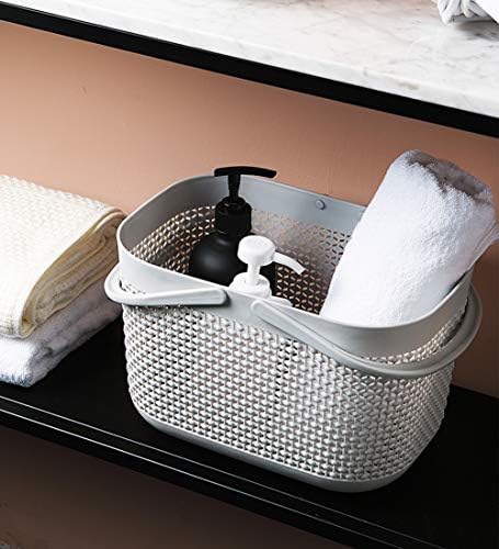 UUJOLY Plastic Portable Shower Caddy Basket, Storage Organizer, Grey, 3Pack - Image 4