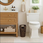 StorageWorks Wicker Trash Can, Wicker Waste Basket for Bathroom, Brown - Image 5