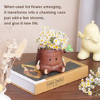Stump Pen Holder – Cute Wooden Desk Organizer, Fairy Tale Tree Stump Pencil Cup for Stationery, Makeup Brushes, Dried Flowers, Solid Wood Desktop Decor Gift - Image 5