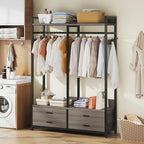 Tribesigns Freestanding Closet Organizer, Garment Rack with 4 Drawers, Gray - Image 4