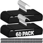 60 Pack Black Velvet Felt Pants Hangers with 60 Hooks, Heavy Duty Space Saving Clothes Hangers with 360° Swivel Hook, Non Slip Thin Cute Flocked Design for Shirts, Coats, Dresses & Closet Organization by Unknown