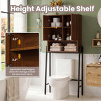 Over The Toilet Storage Cabinet,25" W Bathroom Organizer, Walnut - Image 4
