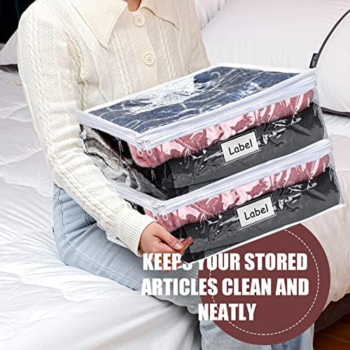 Hoolerry 6 Pcs Clear Plastic Clothes Storage Bags, 23.6 x 19.7 x 9.8 Inch - Image 4