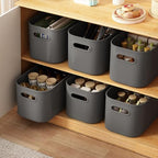ORGIDOL 8 Pack Dark Grey Storage Bins with Lids Stackable Storage Container for Organizing, Storage Boxes with Handle for Shelves, Cute Organizer Bins for Craft, Snacks, 9.85x6.9x5.7 inch - Image 5