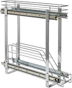 Household Essentials Glidez Multipurpose Chrome-Plated Steel Pull-Out/Slide-Out Storage Organizer for Cookware and Bakeware - 2-Tier Design - Fits Standard Size Cabinet or Shelf, Chrome - Image 5