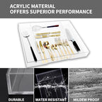 Clear Acrylic Drawer Organizer for Kitchen Utensils and Flatware, Adjustable Silverware Tray with 9 Compartments for Drawers, Office, and Bathroom Storage - Image 3