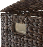 Casafield Large Laundry Hamper with Lid and Removable Liner Bag - Espresso Dark Brown, Woven Water Hyacinth Rectangular Laundry Basket Clothes Sorter - Image 6