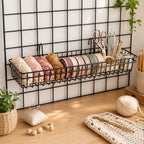 ANZOME Grid Wall Baskets, 2 Pack Black Hanging Wire Basket Shelves for Kitchen Pantry Wall Storage, Metal Mesh Organizer with Hooks for Fruits, Spices, Plants and Small Supplies - Image 7