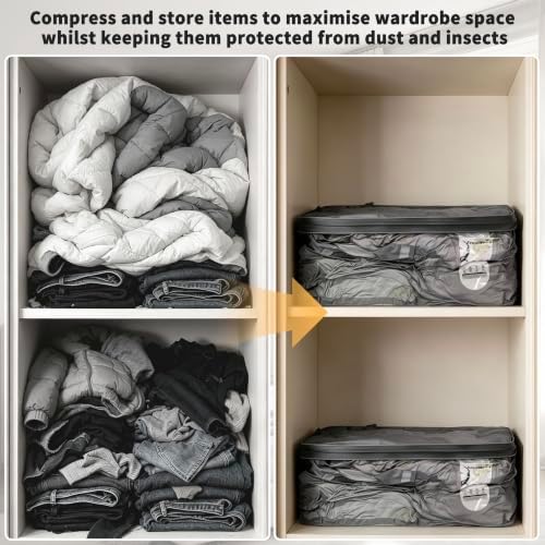 ONTYZZ 2 Pack Home Vacuum Bags Space Saver Compression Domestic Vacuum Sealer Bags for Clothes, Comforters, Blankets, Bedding - Image 6