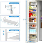 VyGrow 12.3" W Narrow Over the Door Pantry Organizer, 8-Tier Over the Door Organizer with Adjustable Basket, Pantry Door Organization for Pantry Kitchen Storage Room Spice Rack, White - Image 3