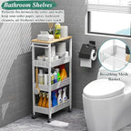 OKZEST 4-Tier Slim Rolling Storage Cart for Laundry Room, Bathroom, Kitchen - Image 3