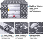WISELIFE Storage Bags, Large Blanket Clothes Organization and Storage Containers for Bedding, Comforters, Foldable Organizer with Reinforced Handle, Clear Window,Sturdy Zippers,(Grey, 6 x 100L) - Image 3