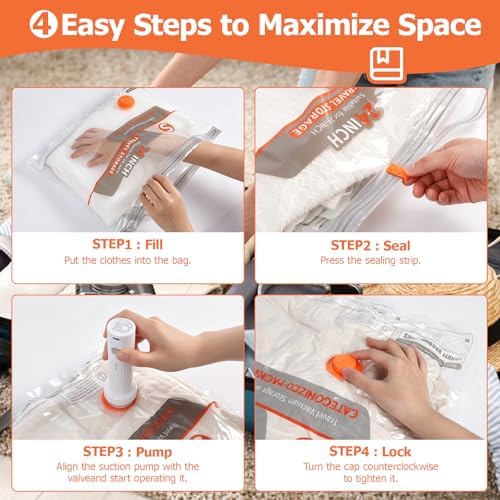 40 Pack Vacuum Storage Bags with Rechargeable Electric Air Pump - Image 4