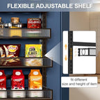 Over the Door Pantry Organizer 6 Tiers Hanging or Wall Mounted Spice Rack with Adjustable Basket,Heavy Duty Metal Seasoning Organizer Shelf for Kitchen Pantry and Bathroom - Image 5