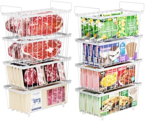iSPECLE Deep Freezer Organizer Bins - Small Baskets for 7 Cu.Ft, 8 Pack by iSPECLE
