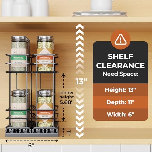 Mystozer Pull Out Spice Rack Organizer for Cabinet, Slide Out Spice Racks - Image 2
