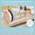 ROOHUA Pot and Pan Lid Organizer Rack for Under Cabinet, 12"-23" Expandable - Image 2