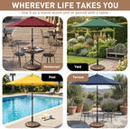 T&Jero 42 lb Round Heavy Duty Patio Market Table Umbrella Base Stand Weight for Outdoor, Bronze - Image 6