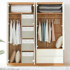 13x13 Storage Cube Bins 4Pack,Collapsible Cube Storage Organizer for Closet, Fabric Storage Box w/ Rope Handles, Foldable Storage Baskets for Shelves, Clothes,Closet Organization - White/Coffee - Image 4