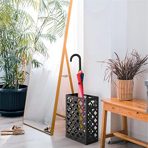 Mango Steam Trellis Umbrella Holder Stand for Home or Office Entryways (Black, Trellis) - Image 7